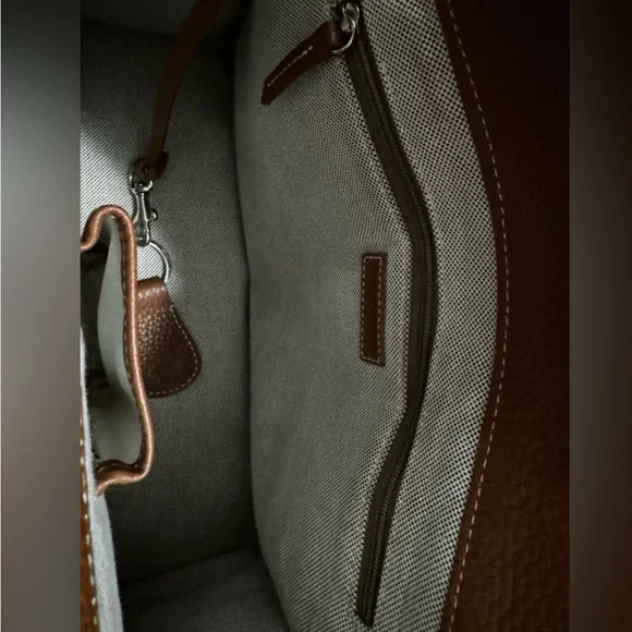 Dooney and Bourke Chestnut Double Pocket Satchel - Picture 3 of 15